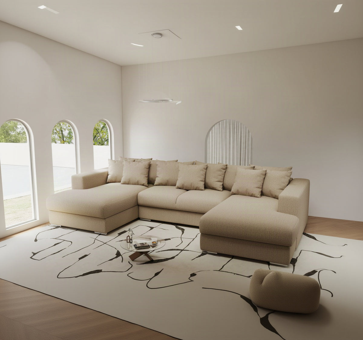 Colțar extensibil dumonde Gloria U Enjoy Camel 340x167 cm — imagine 1
