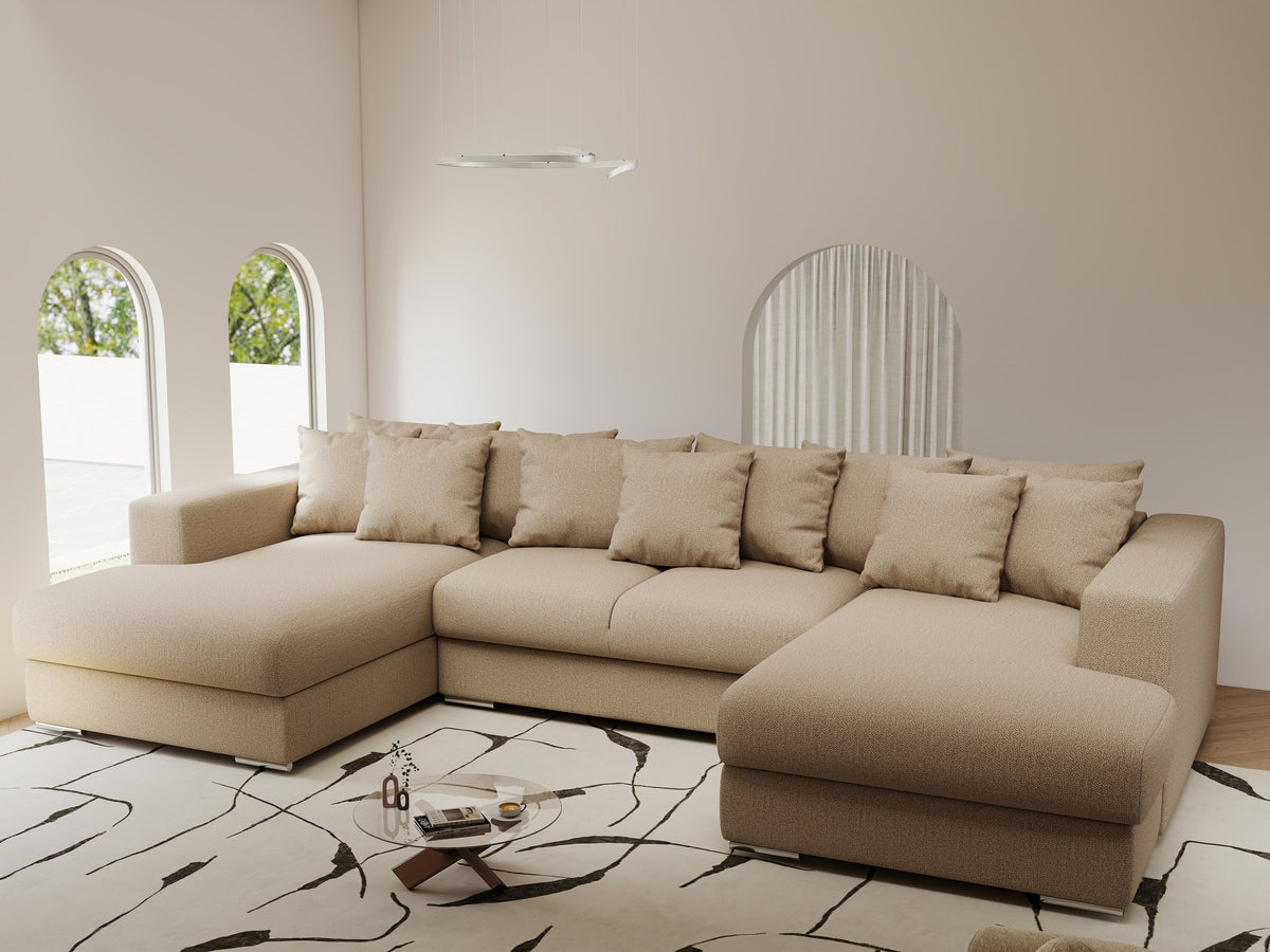 Colțar extensibil dumonde Gloria U Enjoy Camel 340x167 cm — imagine 1