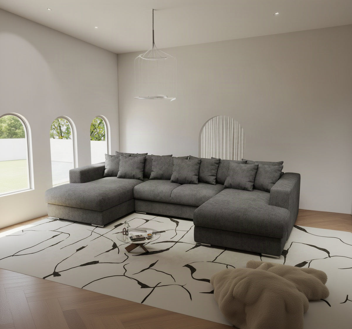 Colțar extensibil dumonde Gloria U Enjoy Kaki 340x167 cm — imagine 1