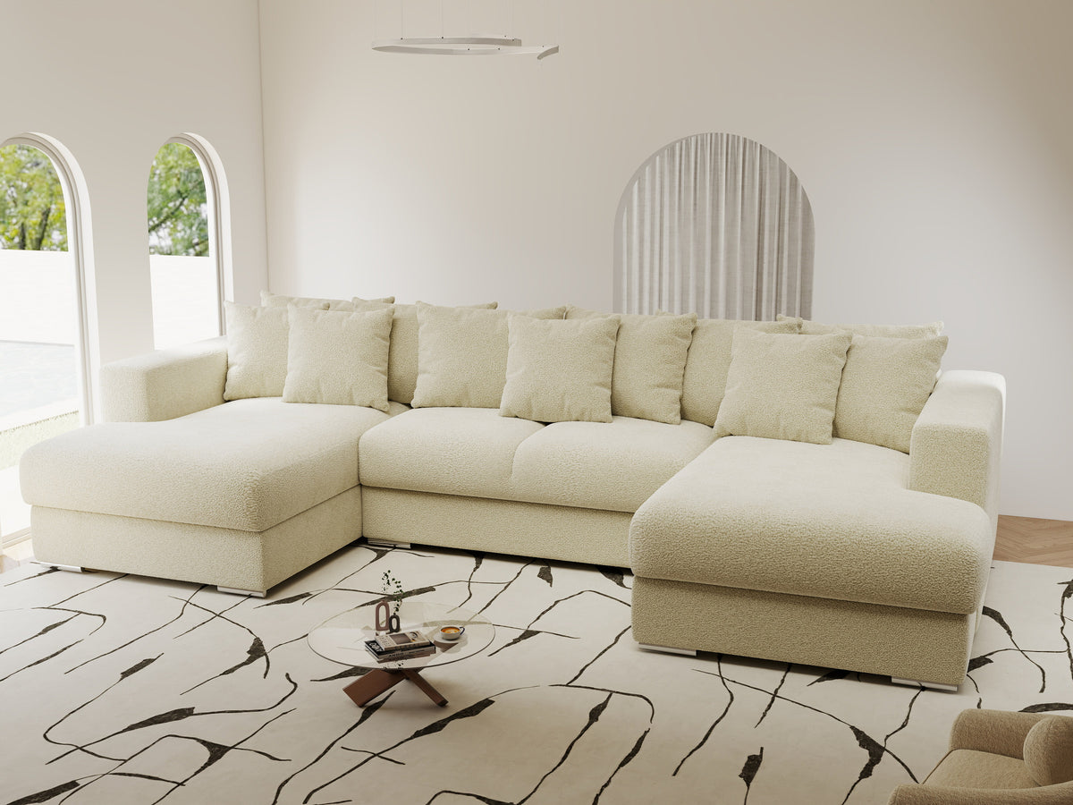 Colțar extensibil dumonde Gloria U Quelle Ivory 340x167 cm — imagine 1