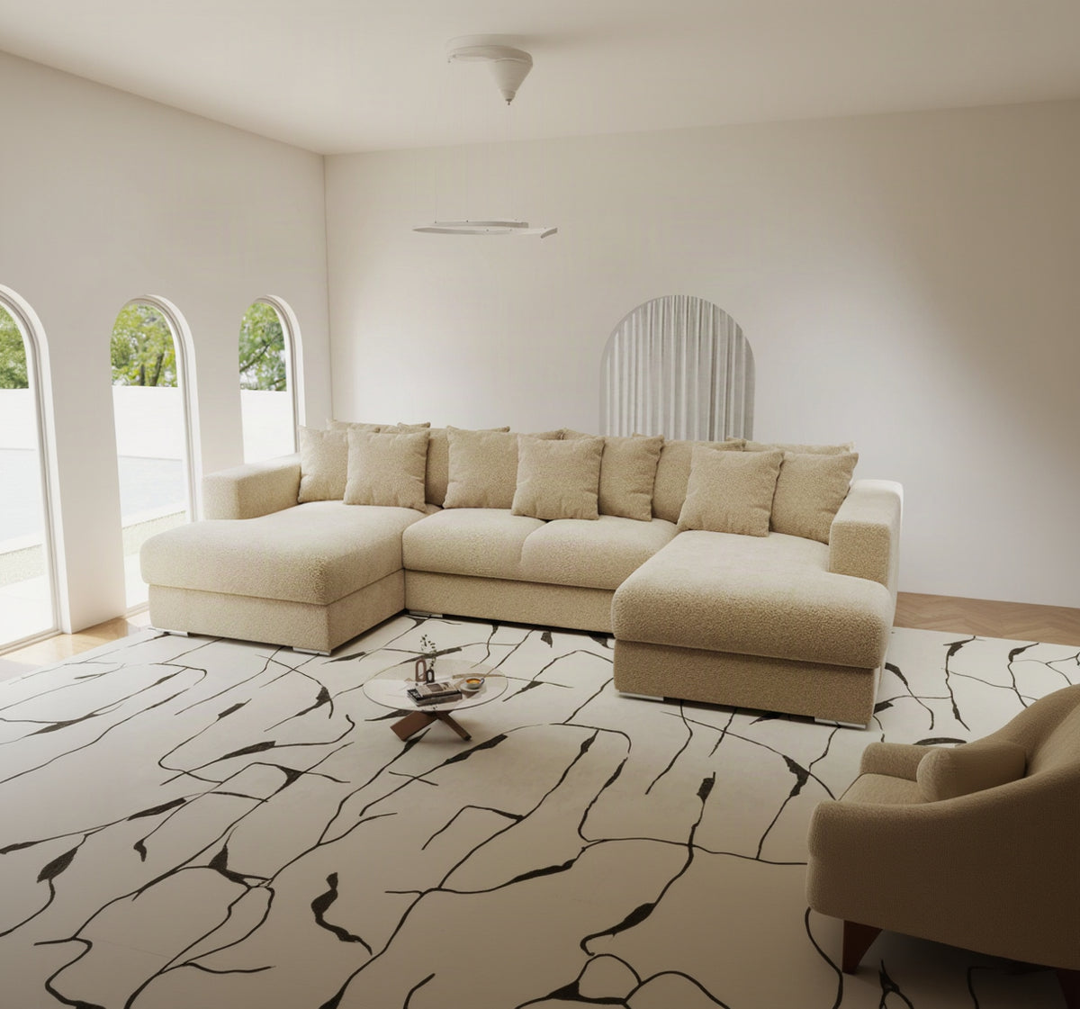 Colțar extensibil dumonde Gloria U Quelle Antelope 340x167 cm — imagine 1