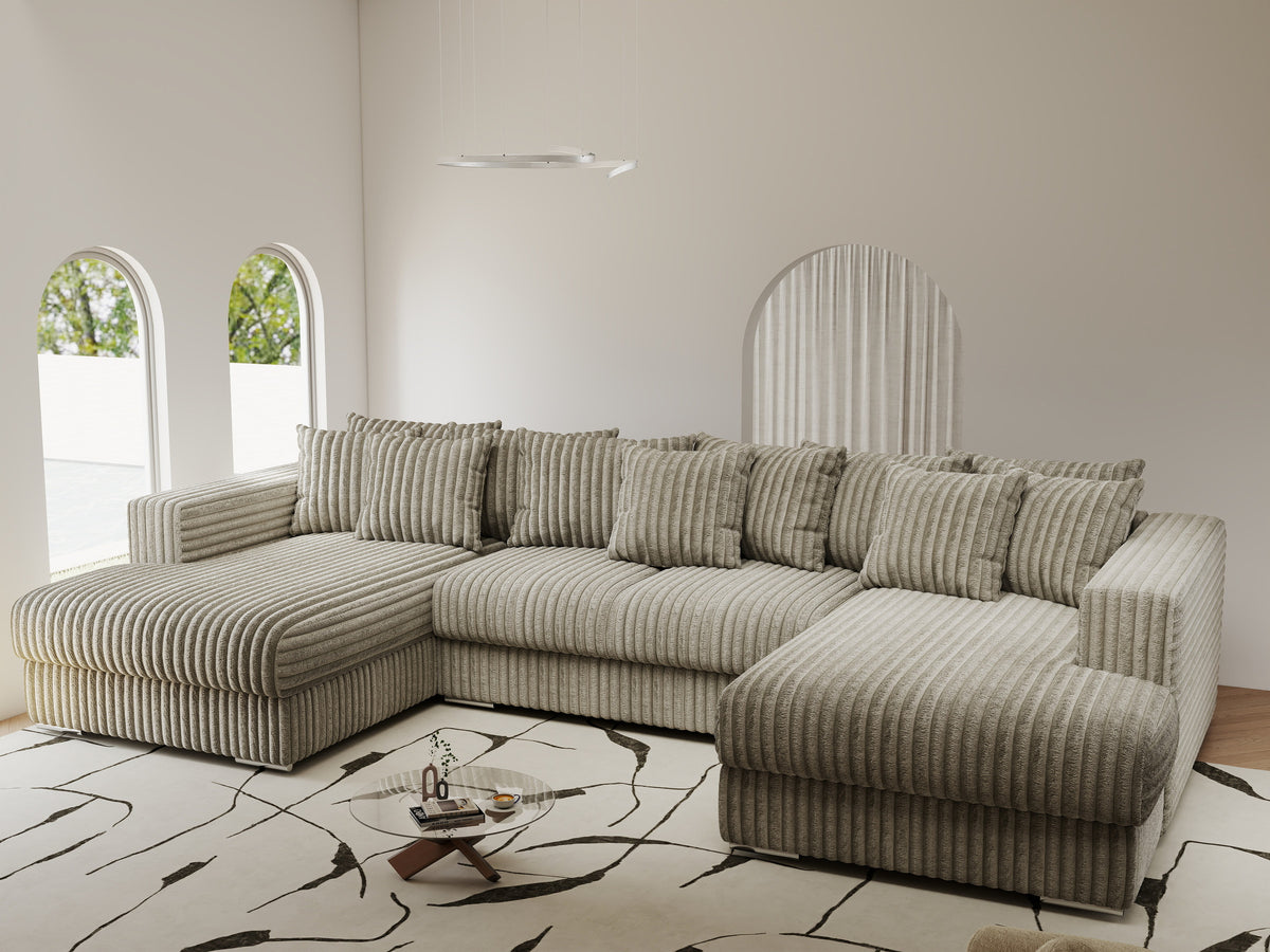 Colțar extensibil dumonde Gloria U Tilia Capucino 340x167 cm — imagine 1