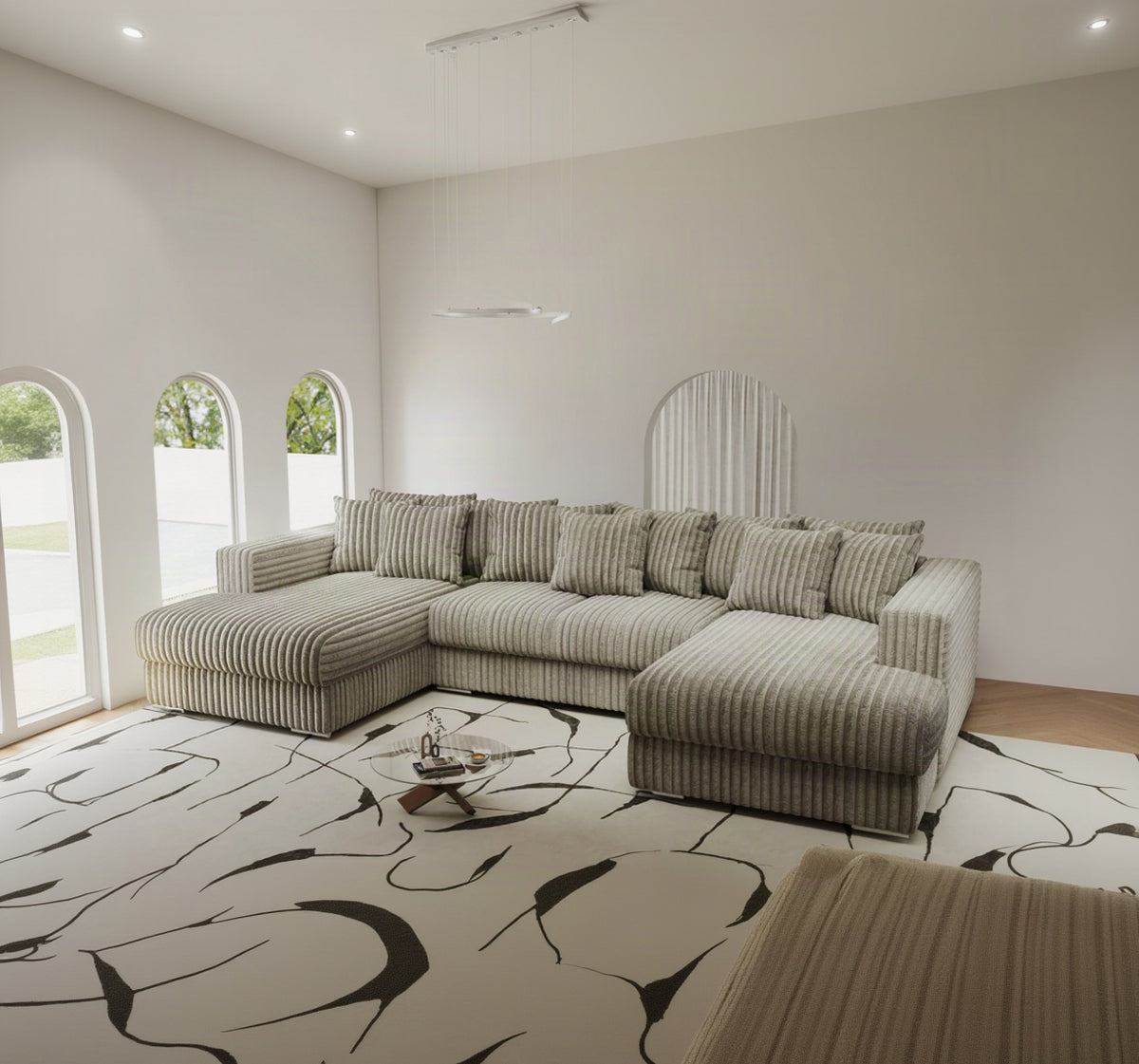 Colțar extensibil dumonde Gloria U Tilia Capucino 340x167 cm — imagine 1