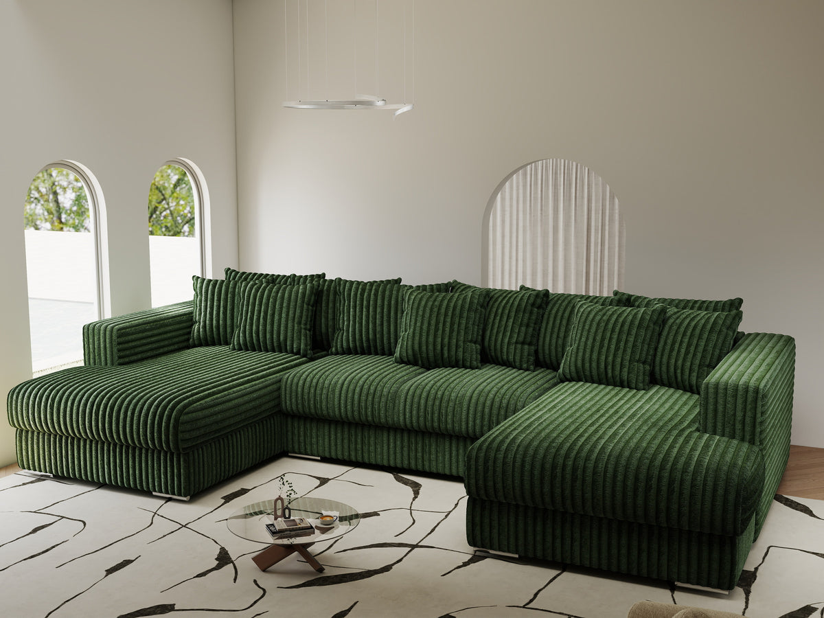 Colțar extensibil dumonde Gloria U Tilia Verde 340x167 cm — imagine 1