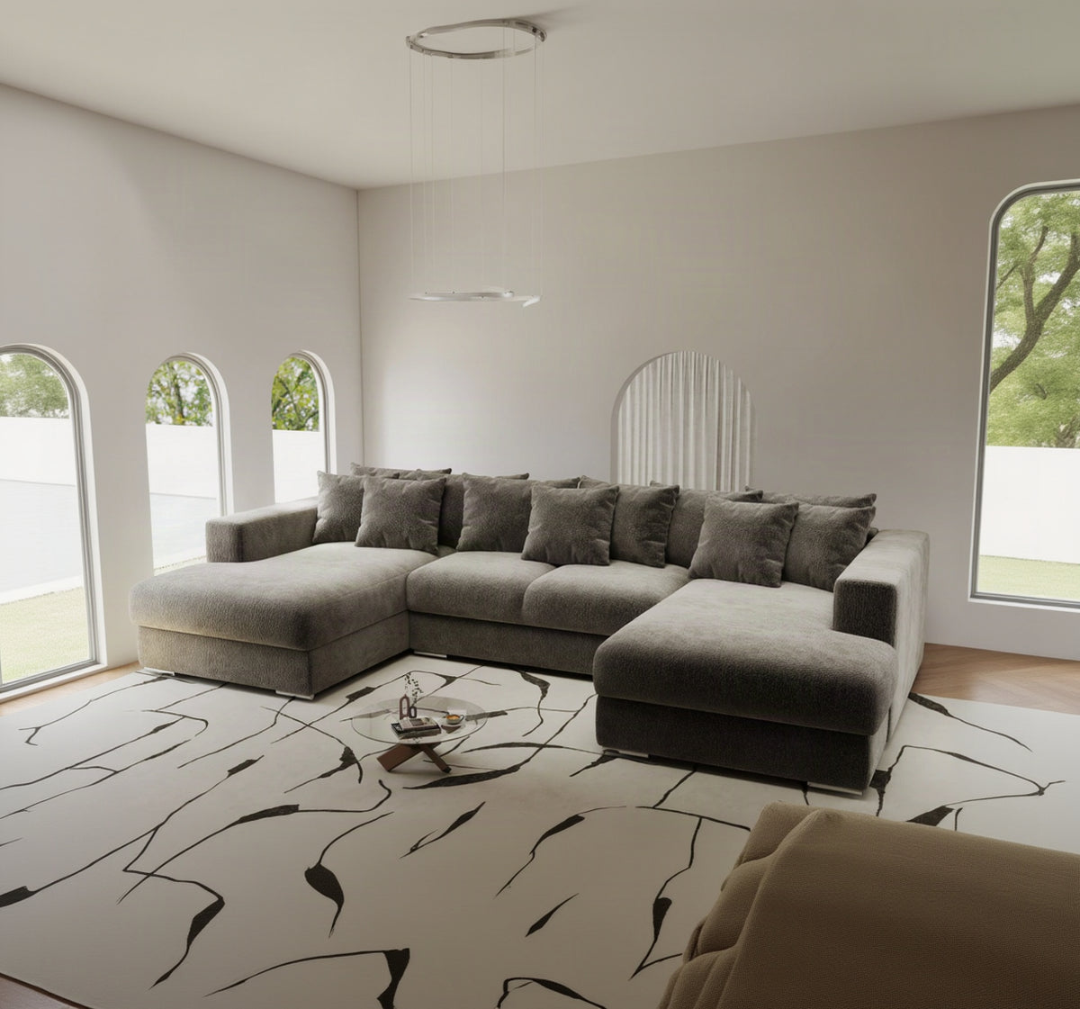 Colțar extensibil dumonde Gloria U Vibe Capucino 340x167 cm — imagine 1