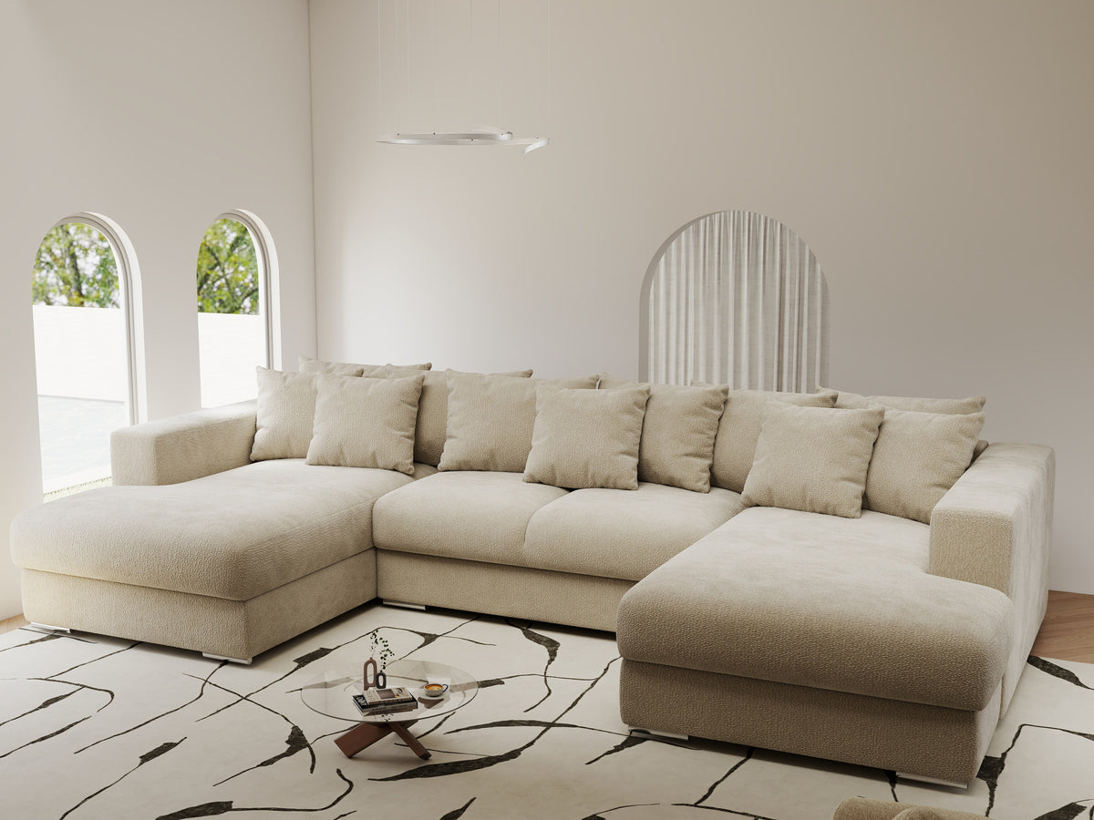 Colțar extensibil dumonde Gloria U Vibe Bej 340x167 cm — imagine 1