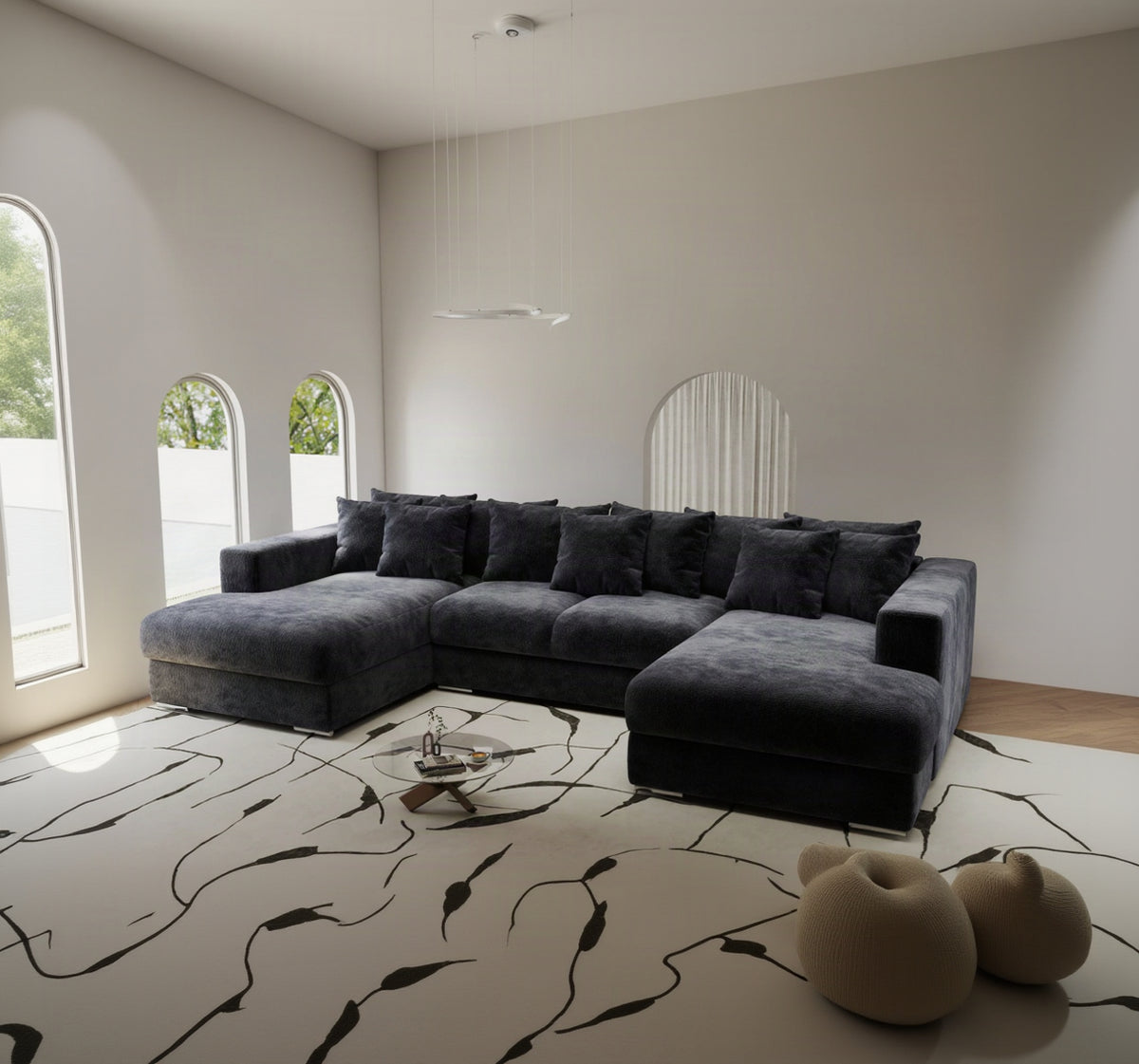 Colțar extensibil dumonde Gloria U Vibe Antracit 340x167 cm — imagine 1