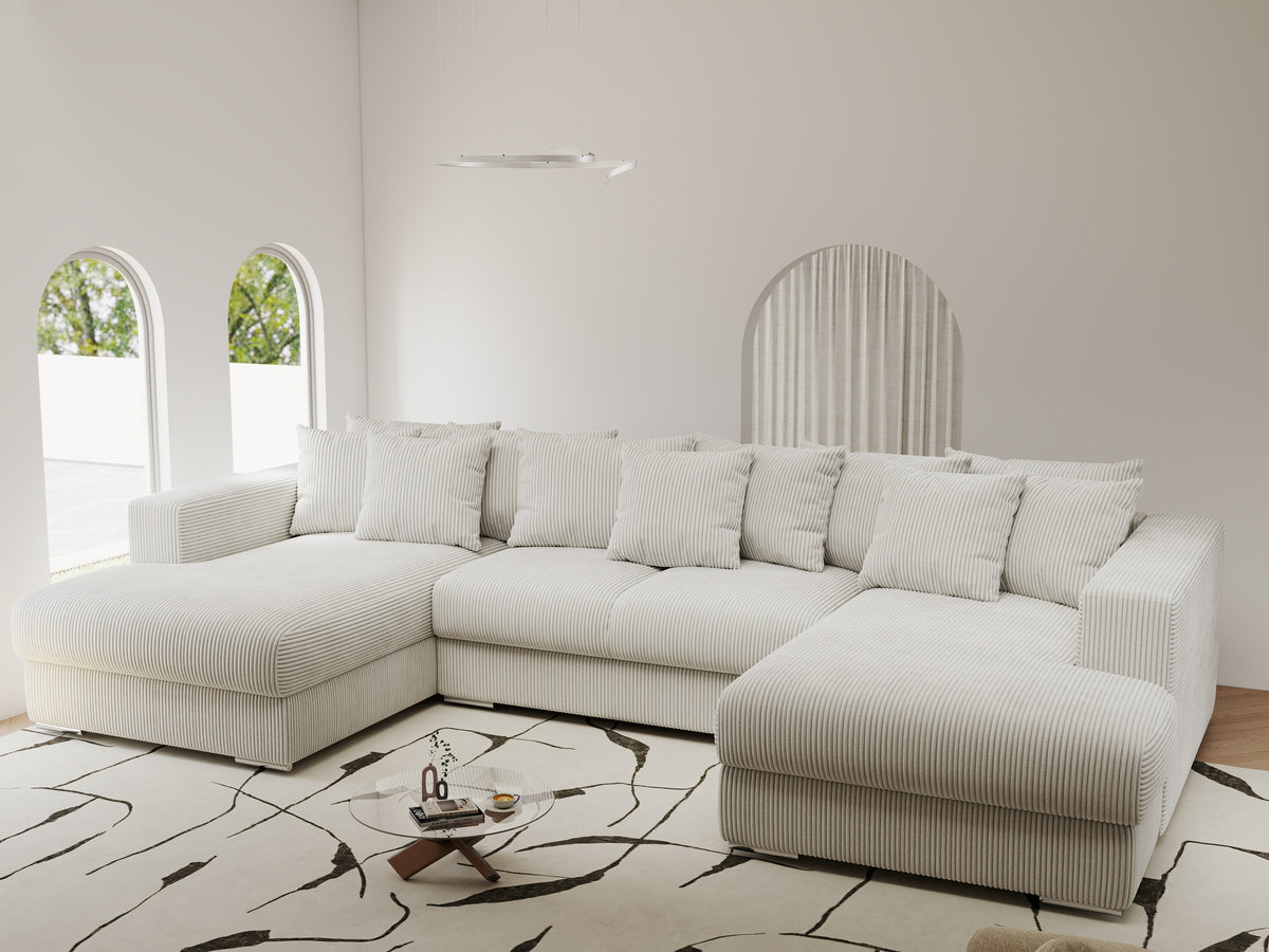 Colțar extensibil dumonde Gloria U Zoom Pearl 340x167 cm — imagine 1