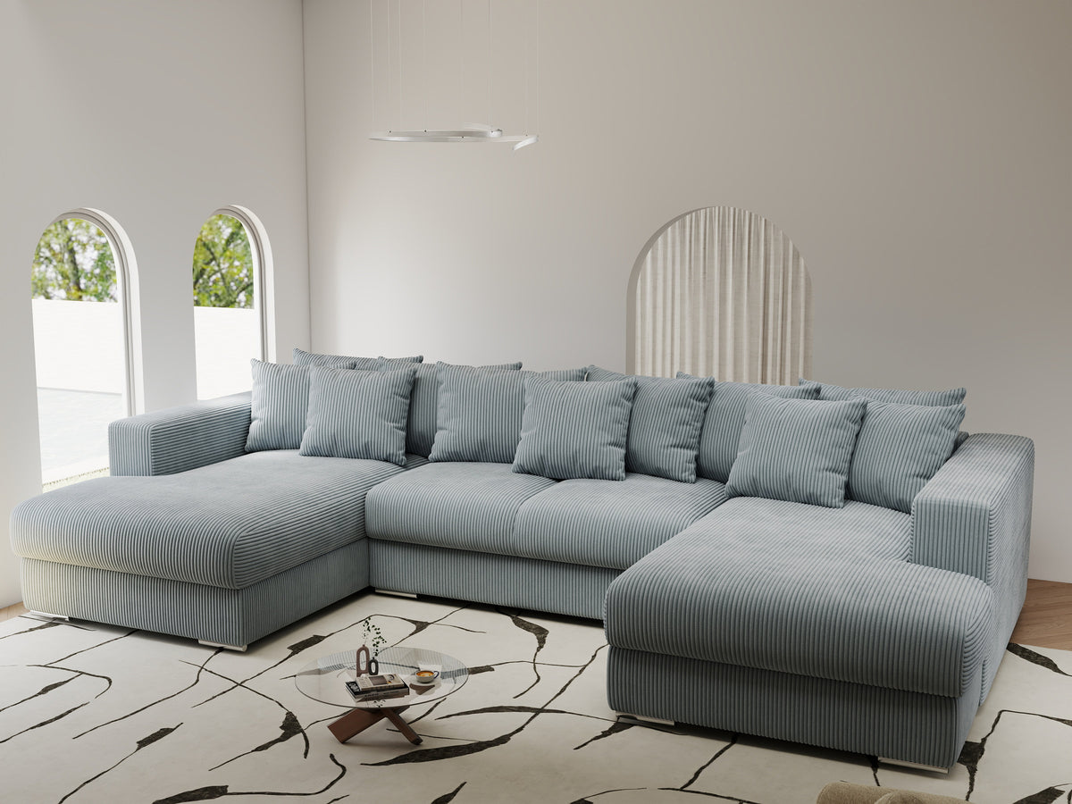 Colțar extensibil dumonde Gloria U Zoom Gri 340x167 cm — imagine 1