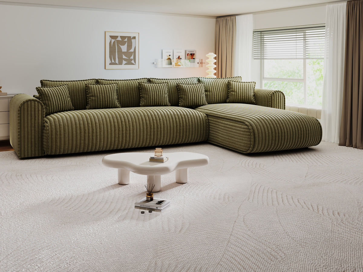 Colțar extensibil dumonde cu ladă de depozitare Monaco XL Tilia Olive II 340x185 cm — dreapta — imagine 2