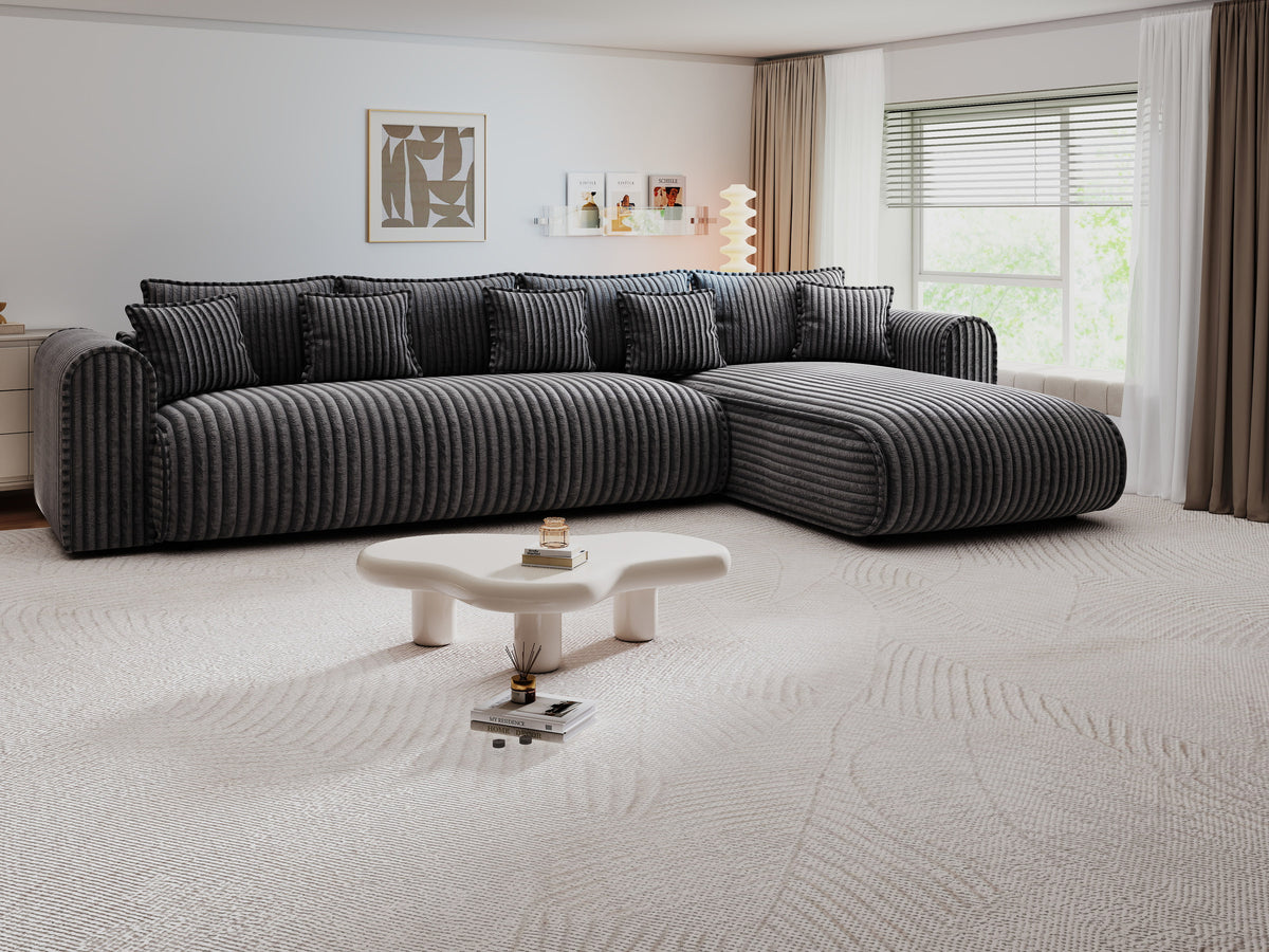 Colțar extensibil dumonde cu ladă de depozitare Monaco XL Tilia Grafit II 340x185 cm — dreapta — imagine 2