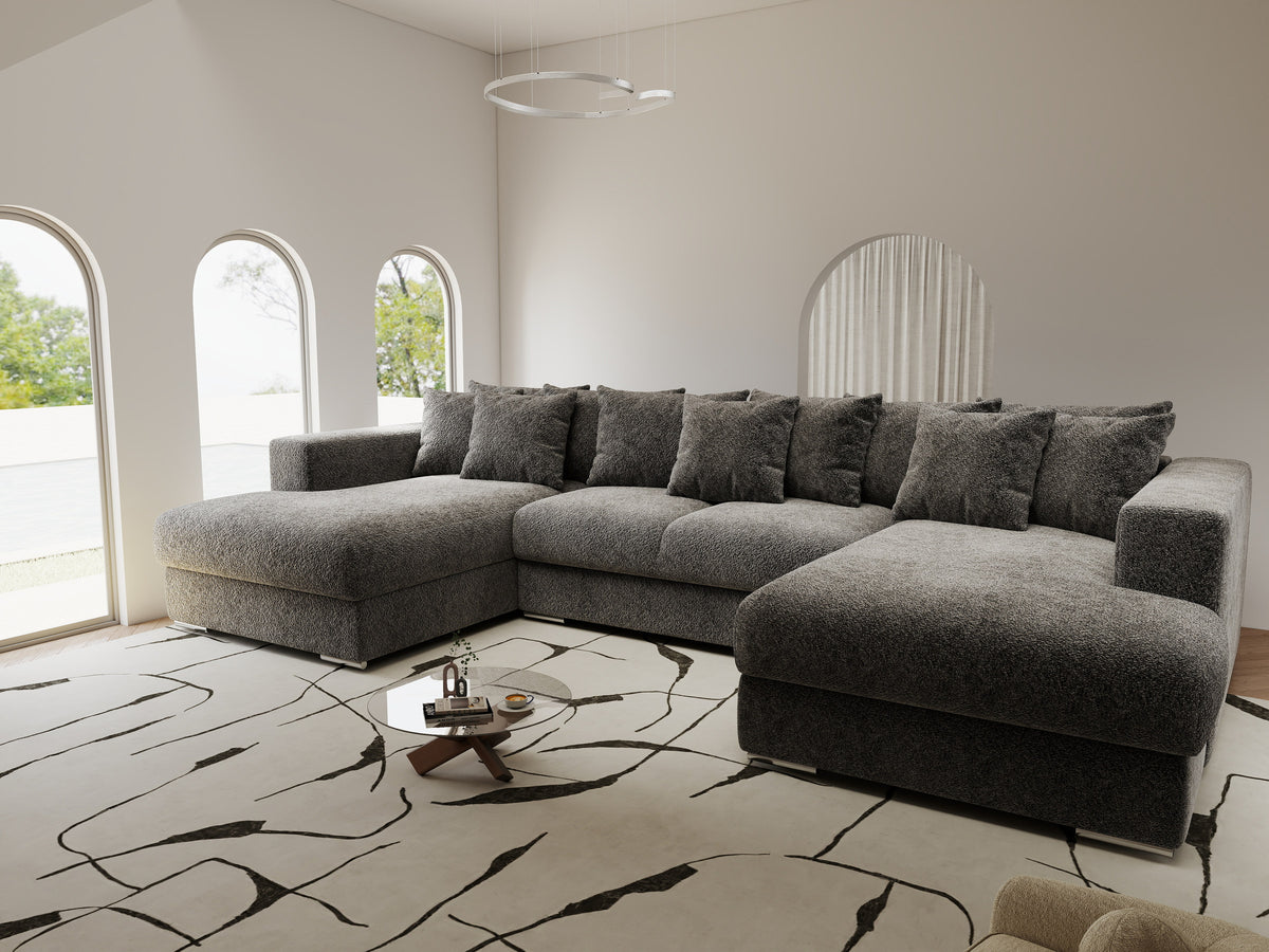 Colțar extensibil dumonde Gloria U Arena Grafit 340x167 cm — imagine 2