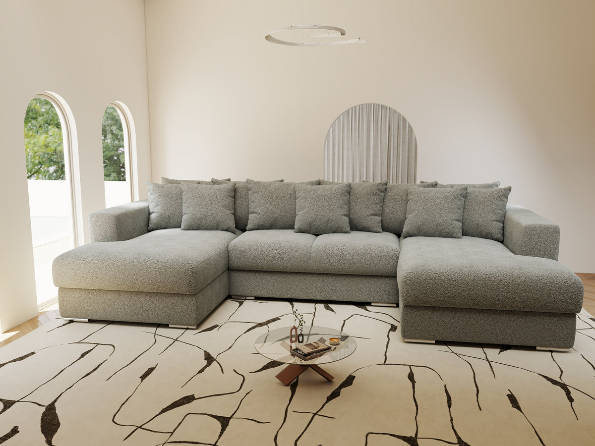 Colțar extensibil dumonde Gloria U Quelle Gri 340x167 cm — imagine 2