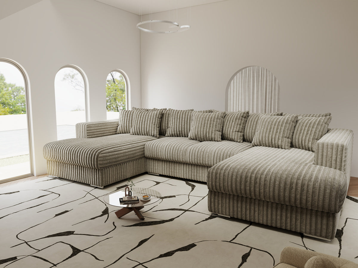 Colțar extensibil dumonde Gloria U Tilia Capucino 340x167 cm — imagine 2