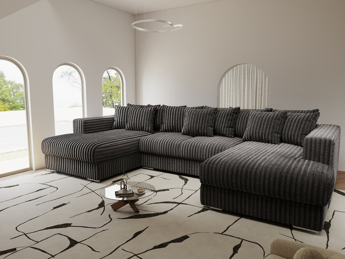Colțar extensibil dumonde Gloria U Tilia Grafit 340x167 cm — imagine 2