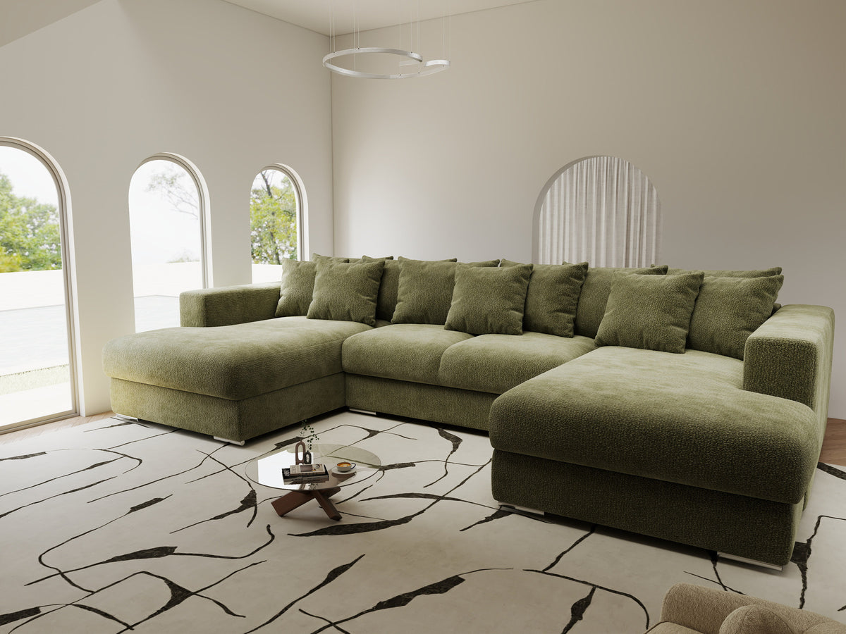 Colțar extensibil dumonde Gloria U Vibe Olive 340x167 cm — imagine 2