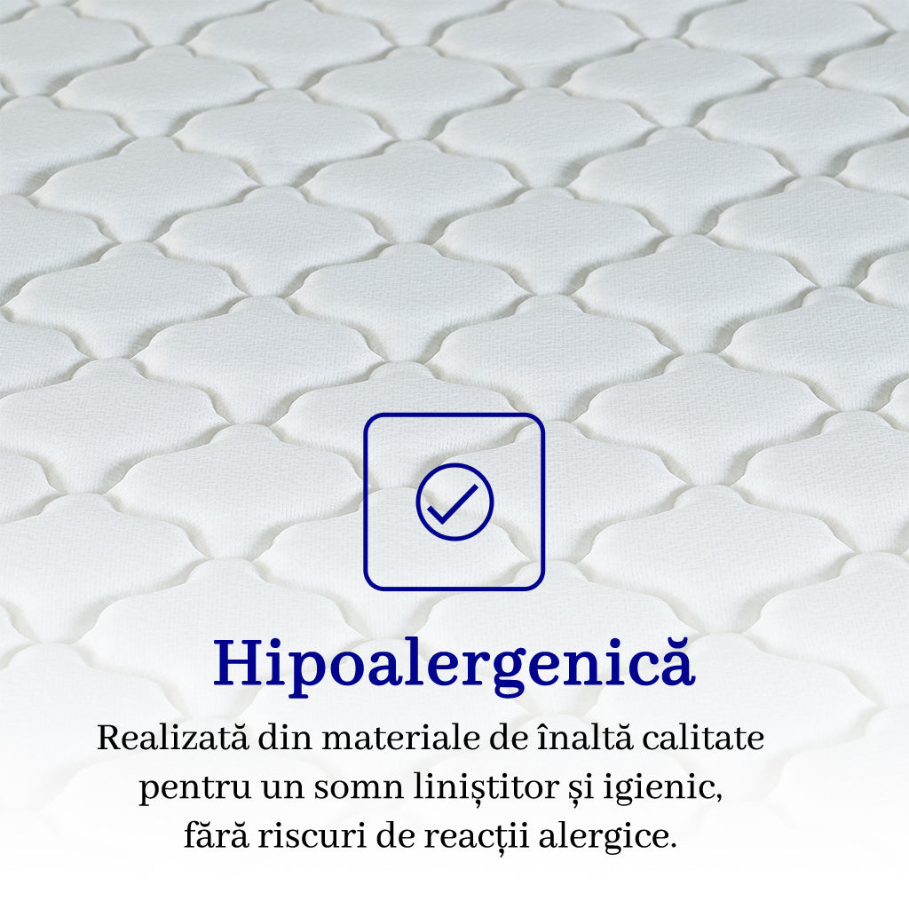 Saltea dumonde Elvara Comfort Pocket 90x200 cm, arcuri individuale, spuma inalta densitate, superortopedica, grosime 25cm