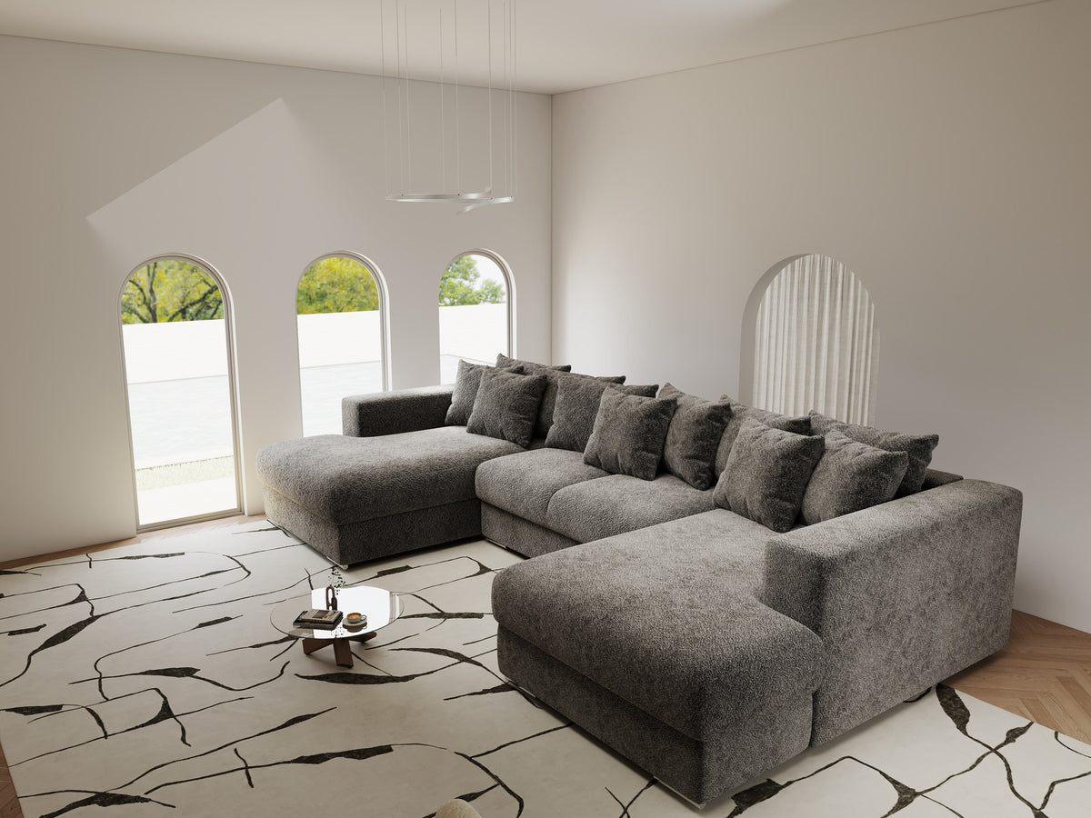 Colțar extensibil dumonde Gloria U Arena Grafit 340x167 cm — imagine 3