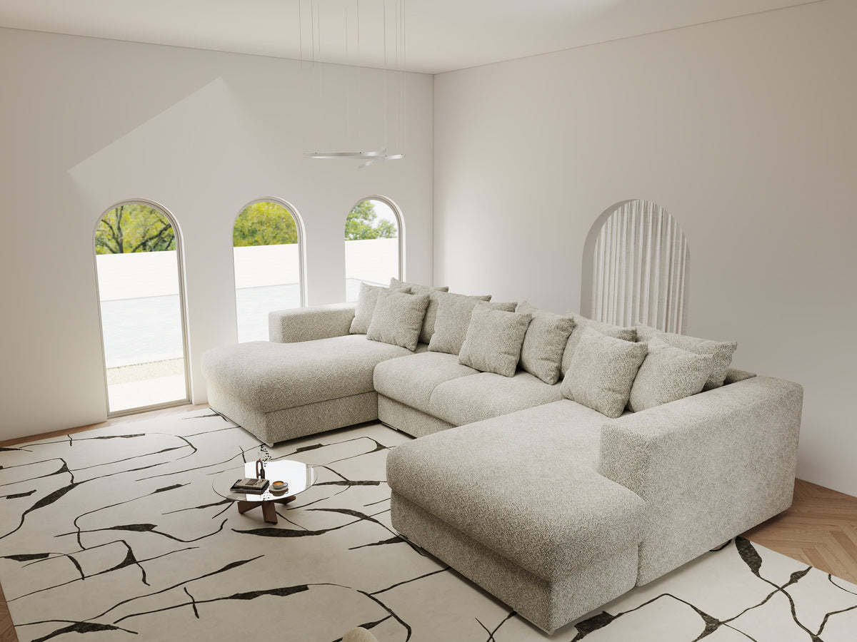 Colțar extensibil dumonde Gloria U Arena Bej 340x167 cm — imagine 3