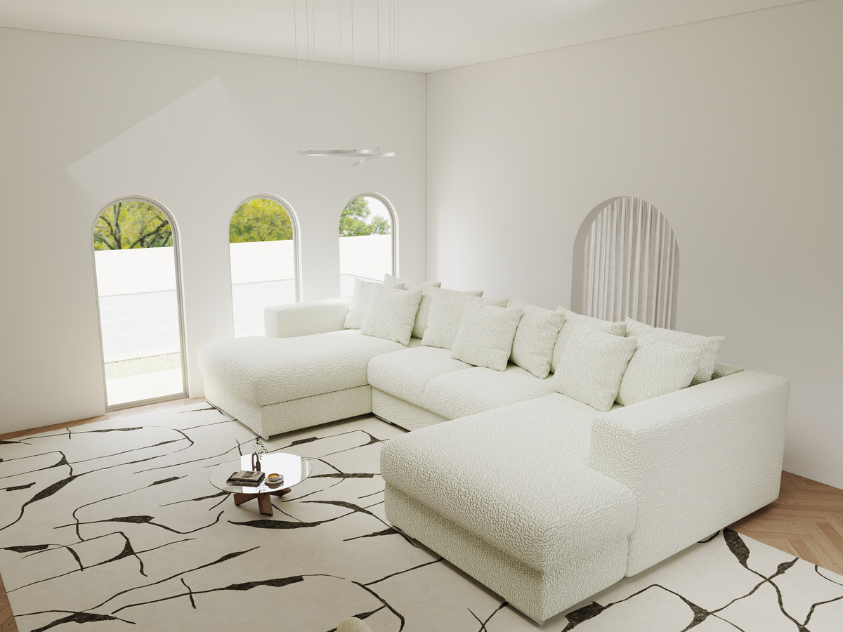Colțar extensibil dumonde Gloria U Jaguar Ivory 340x167 cm — imagine 3