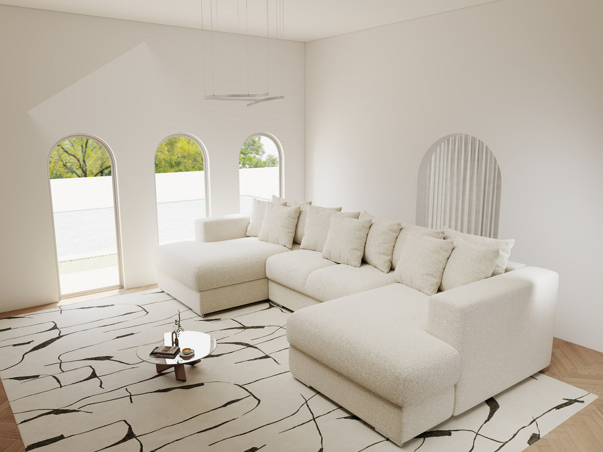 Colțar extensibil dumonde Gloria U Monte Bej 340x167 cm — imagine 3