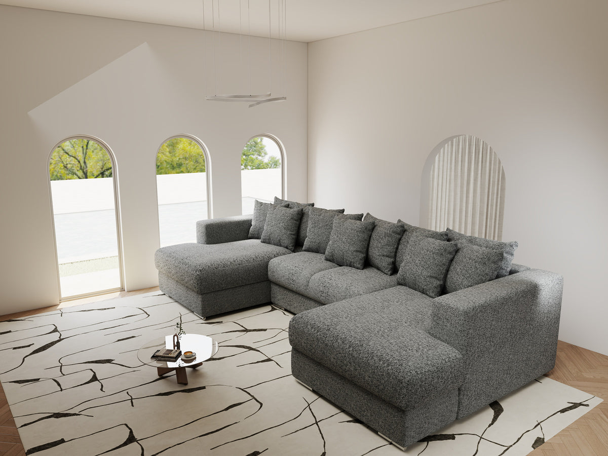 Colțar extensibil dumonde Gloria U Monte Gri 340x167 cm — imagine 3