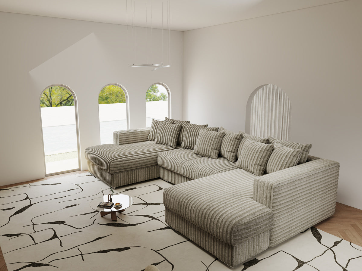 Colțar extensibil dumonde Gloria U Tilia Capucino 340x167 cm — imagine 3
