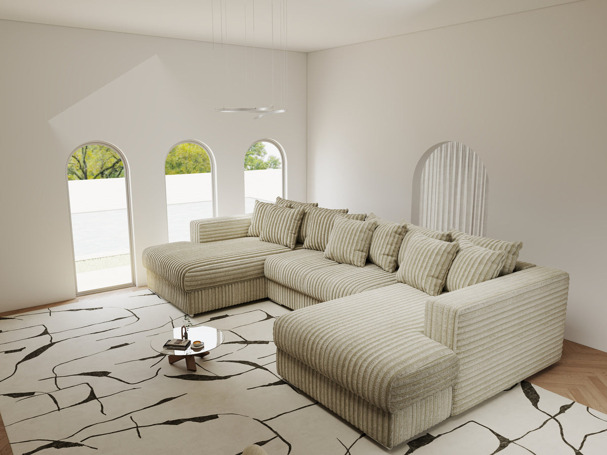 Colțar extensibil dumonde Gloria U Tilia Bej 340x167 cm — imagine 3