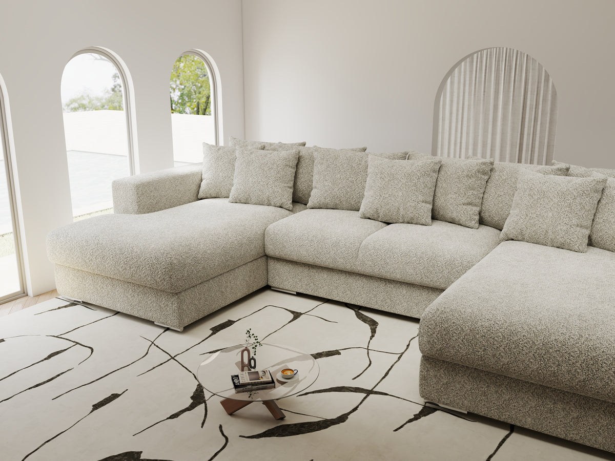 Colțar extensibil dumonde Gloria U Arena Bej 340x167 cm — imagine 4