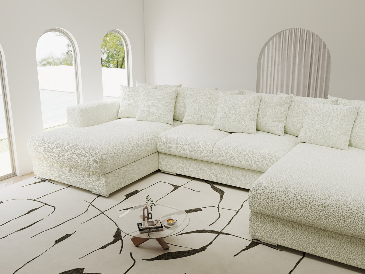 Colțar extensibil dumonde Gloria U Jaguar Ivory 340x167 cm — imagine 4