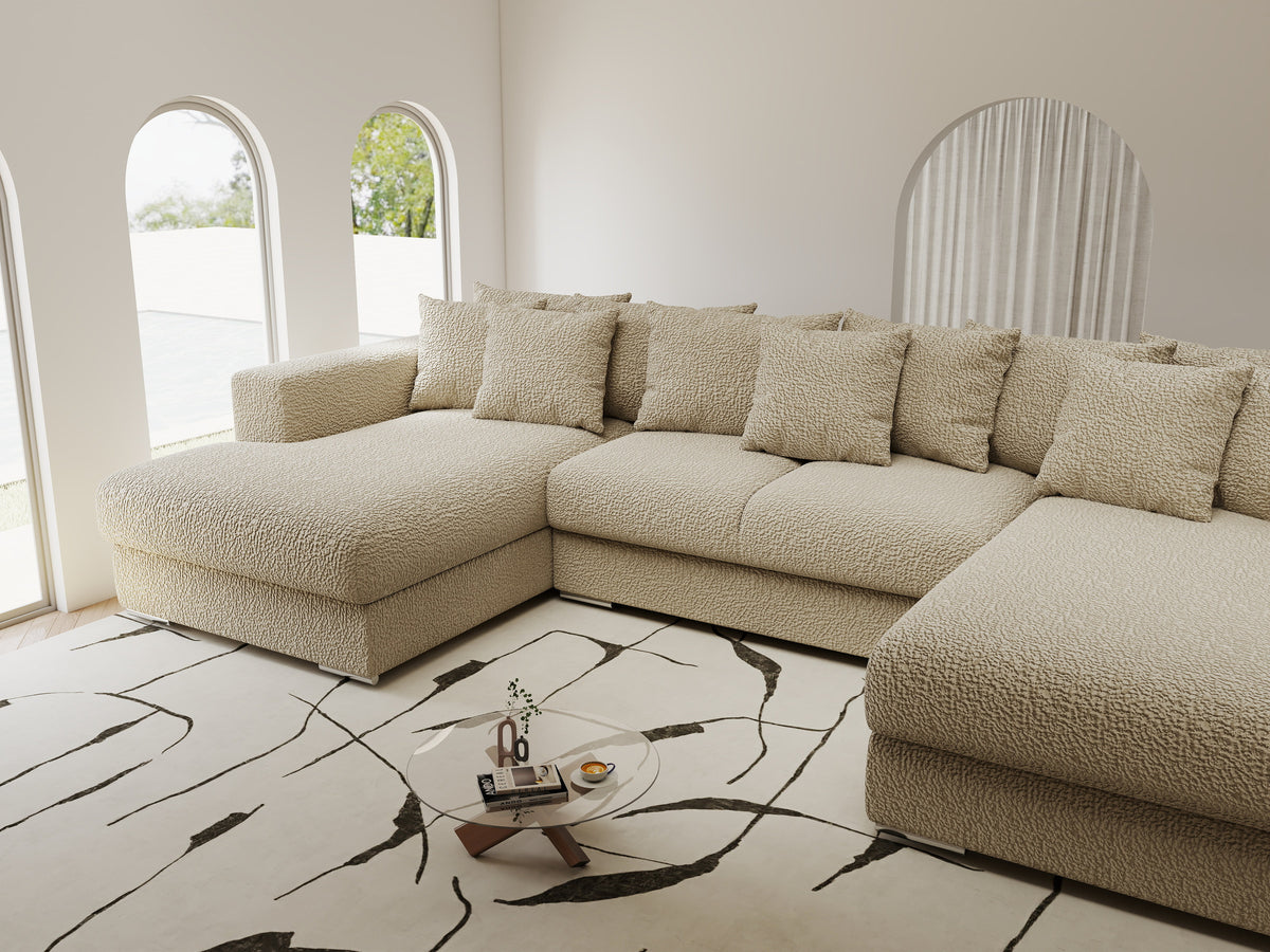 Colțar extensibil dumonde Gloria U Jaguar Linen 340x167 cm — imagine 4