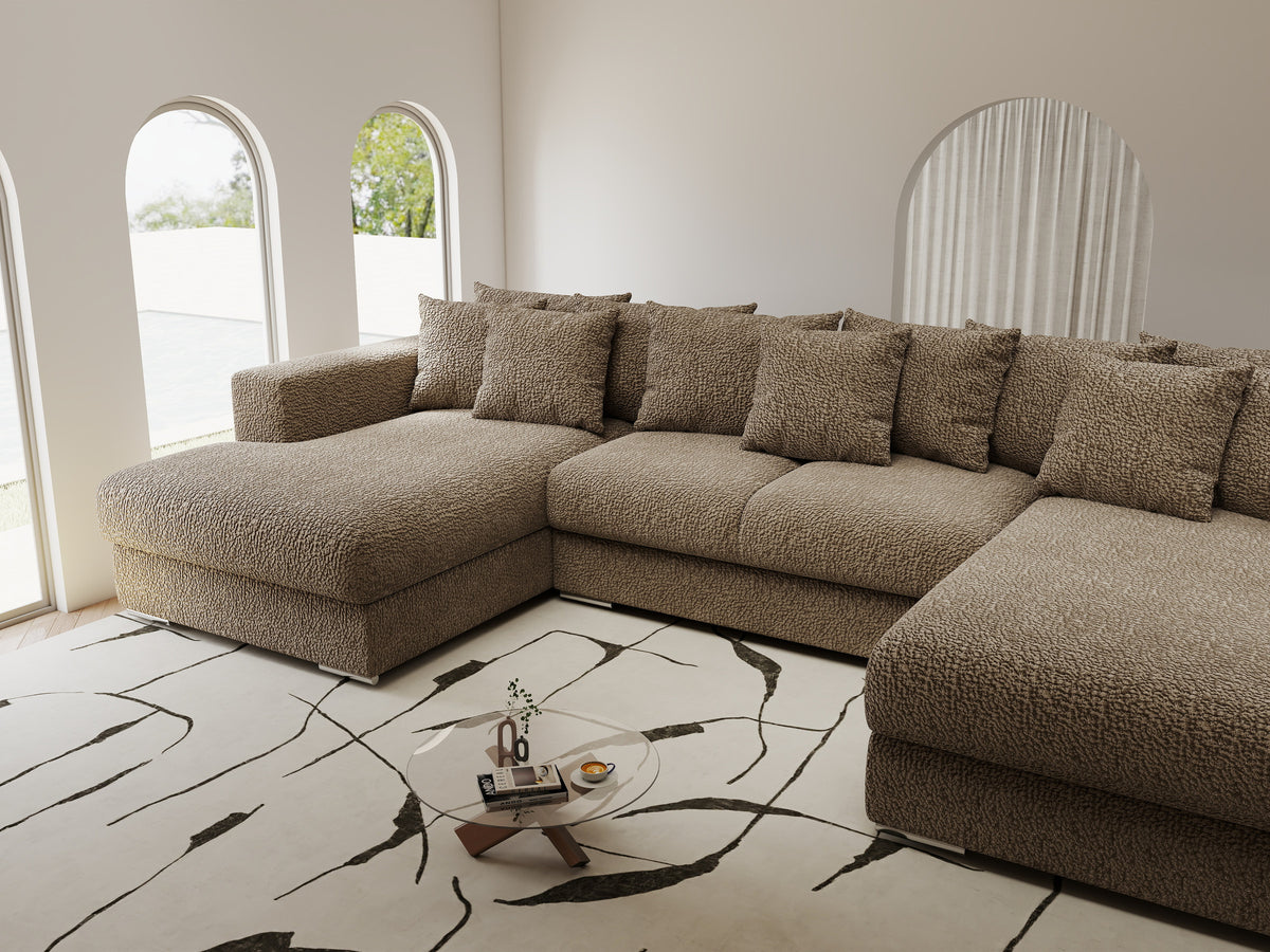 Colțar extensibil dumonde Gloria U Jaguar Mink 340x167 cm — imagine 4