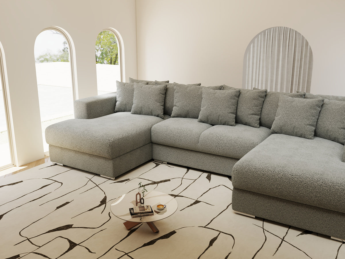 Colțar extensibil dumonde Gloria U Quelle Gri 340x167 cm — imagine 4
