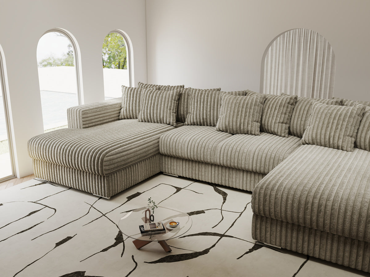 Colțar extensibil dumonde Gloria U Tilia Capucino 340x167 cm — imagine 4