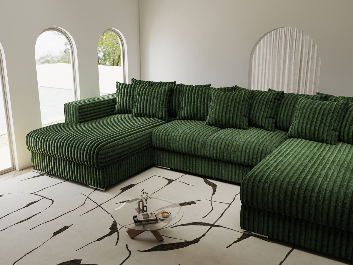 Colțar extensibil dumonde Gloria U Tilia Verde 340x167 cm — imagine 4
