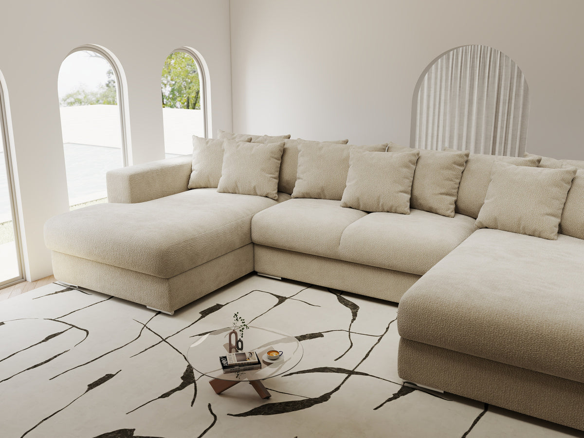 Colțar extensibil dumonde Gloria U Vibe Bej 340x167 cm — imagine 4