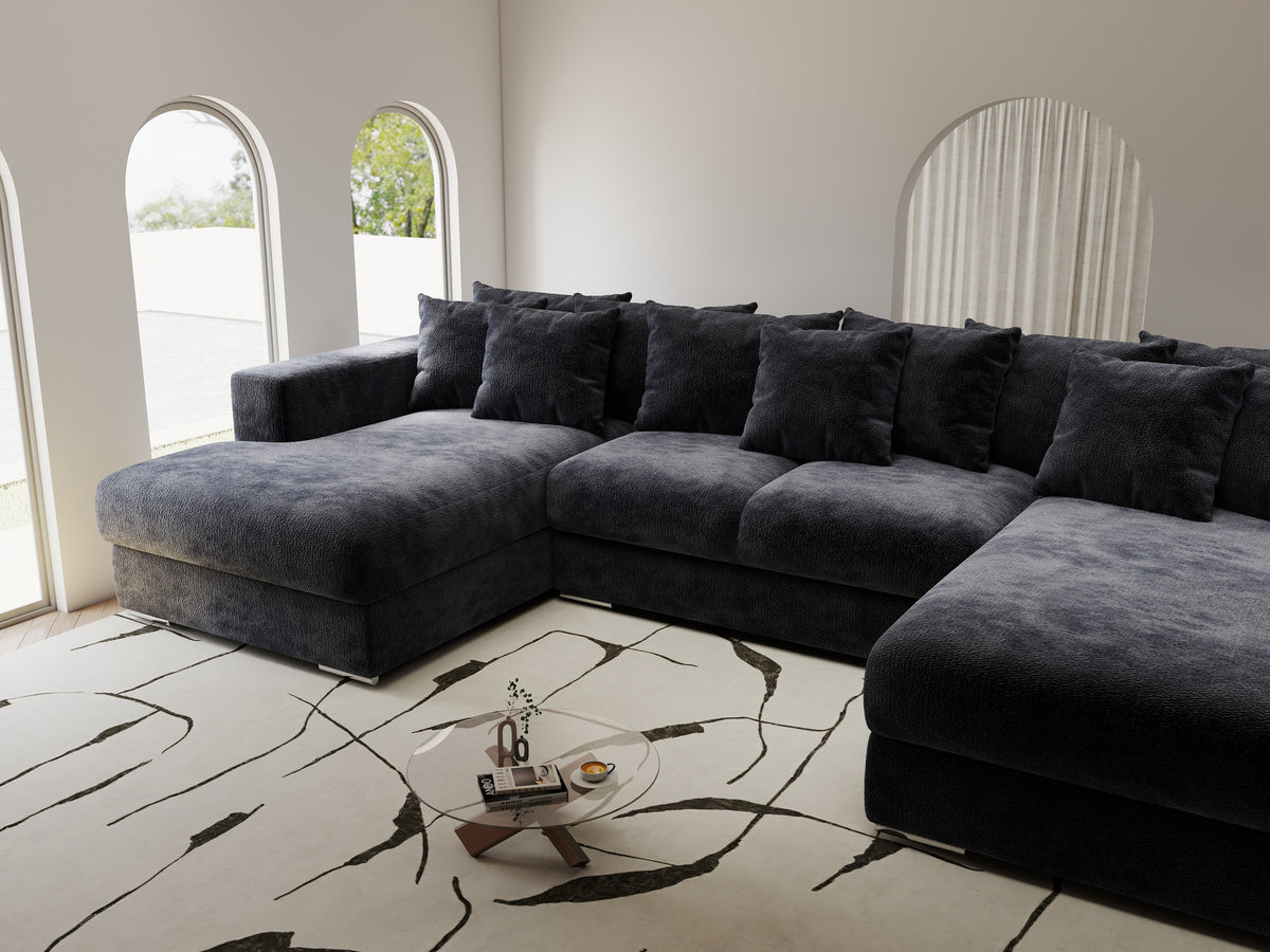 Colțar extensibil dumonde Gloria U Vibe Antracit 340x167 cm — imagine 4
