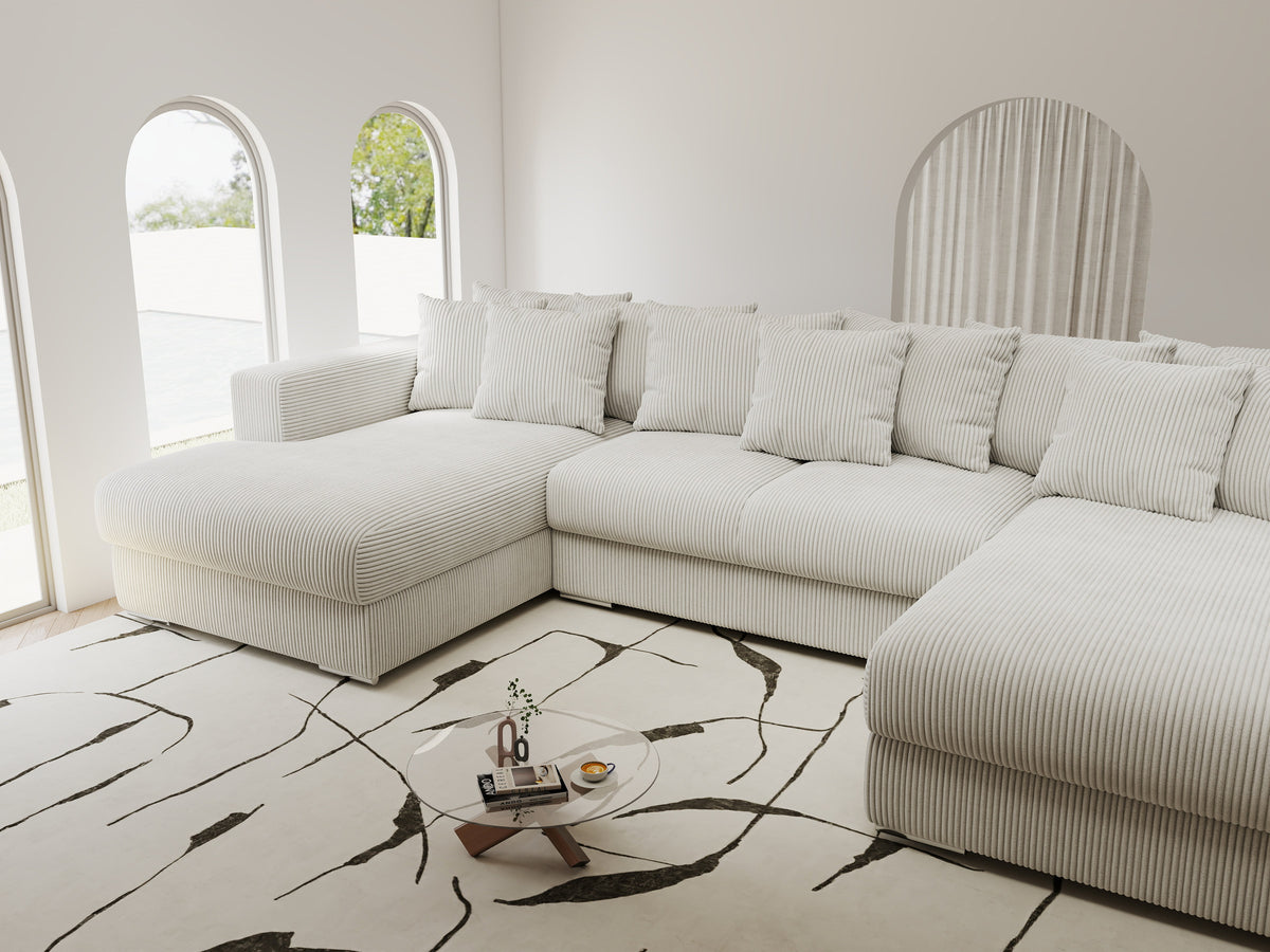 Colțar extensibil dumonde Gloria U Zoom Pearl 340x167 cm — imagine 4