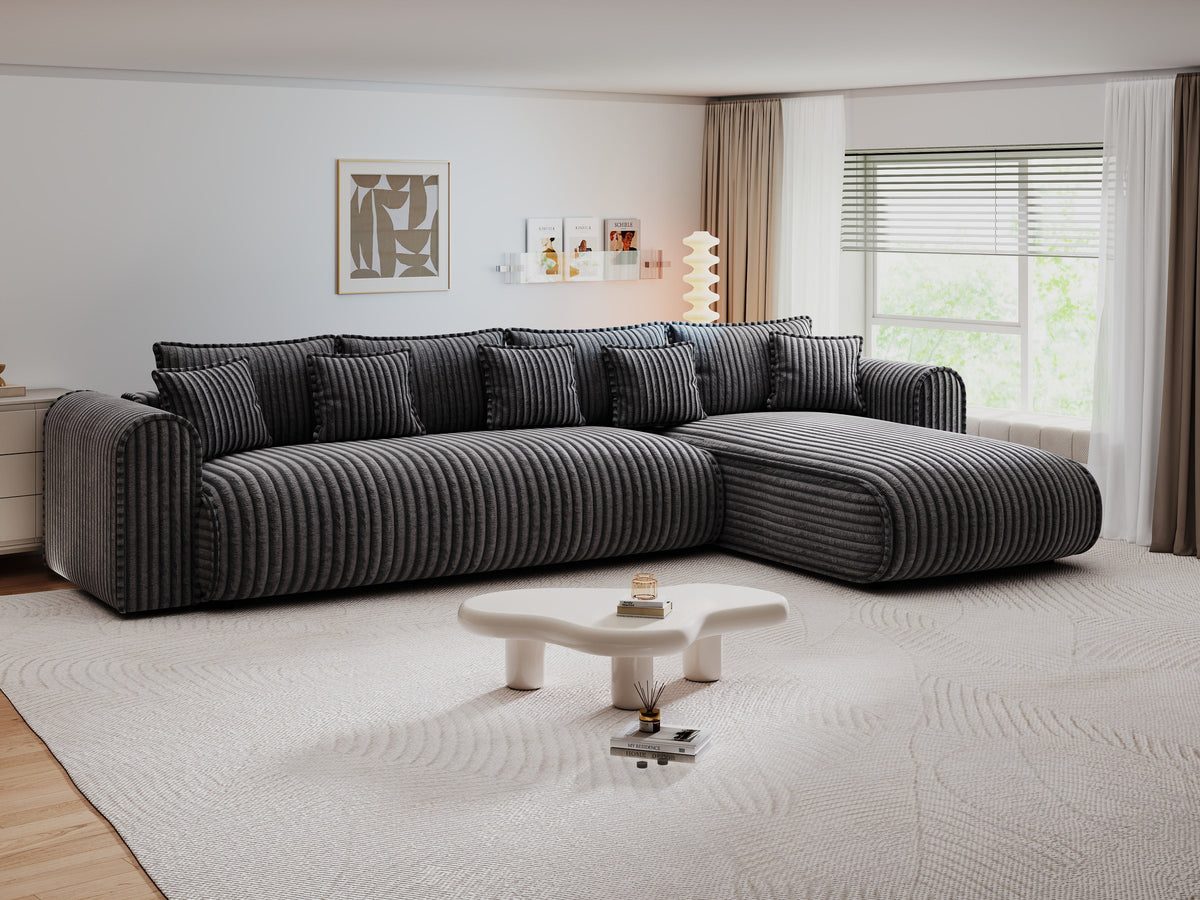 Colțar extensibil dumonde cu ladă de depozitare Monaco XL Tilia Grafit II 340x185 cm — dreapta — imagine 5