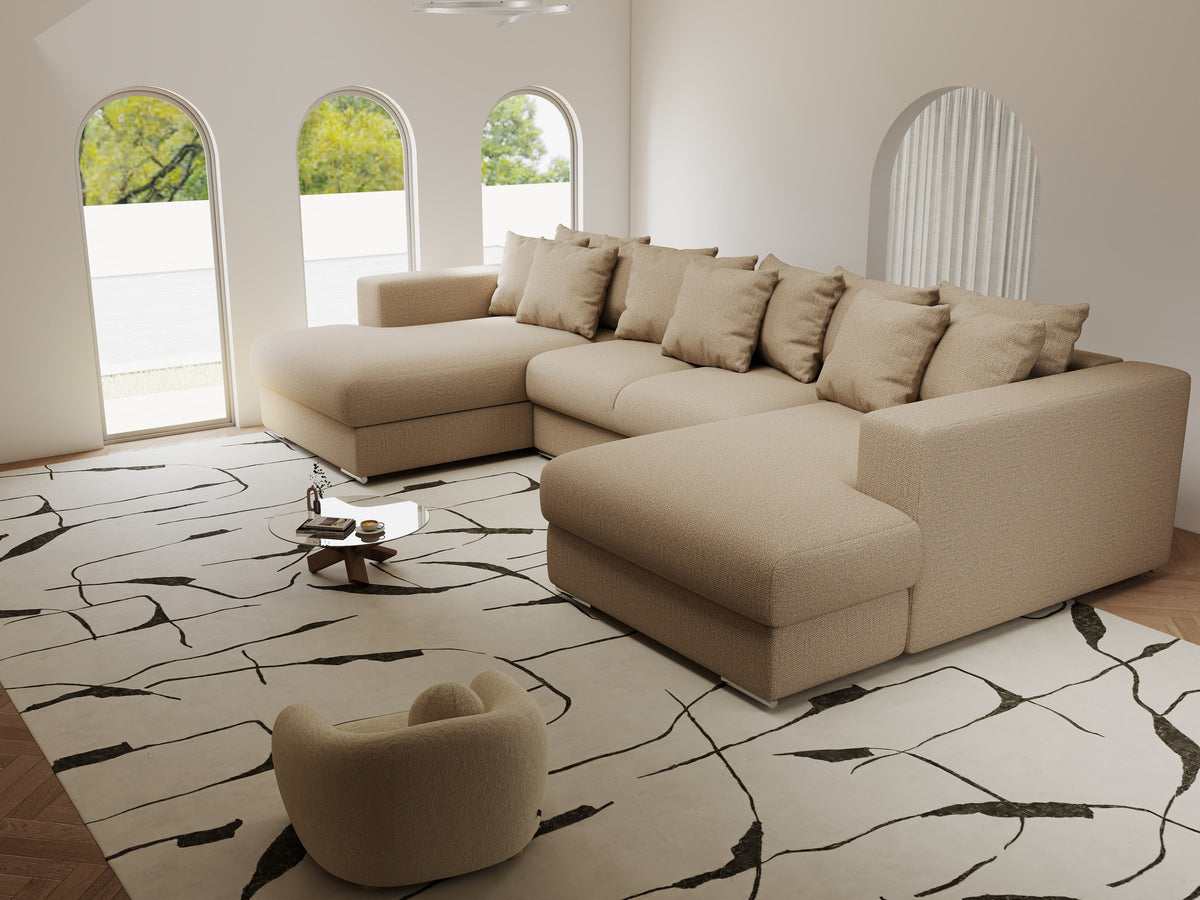 Colțar extensibil dumonde Gloria U Enjoy Camel 340x167 cm — imagine 5