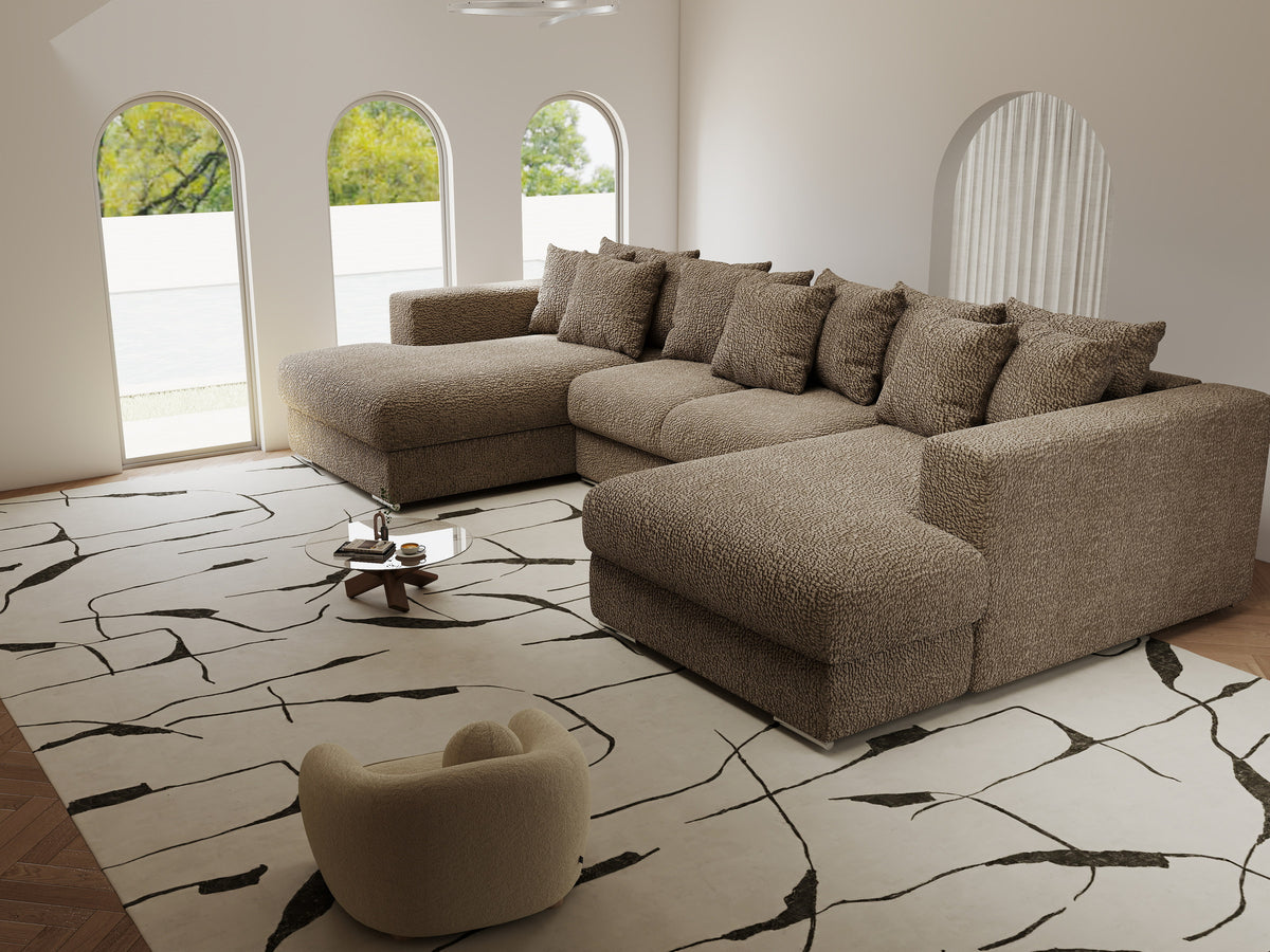 Colțar extensibil dumonde Gloria U Jaguar Mink 340x167 cm — imagine 5