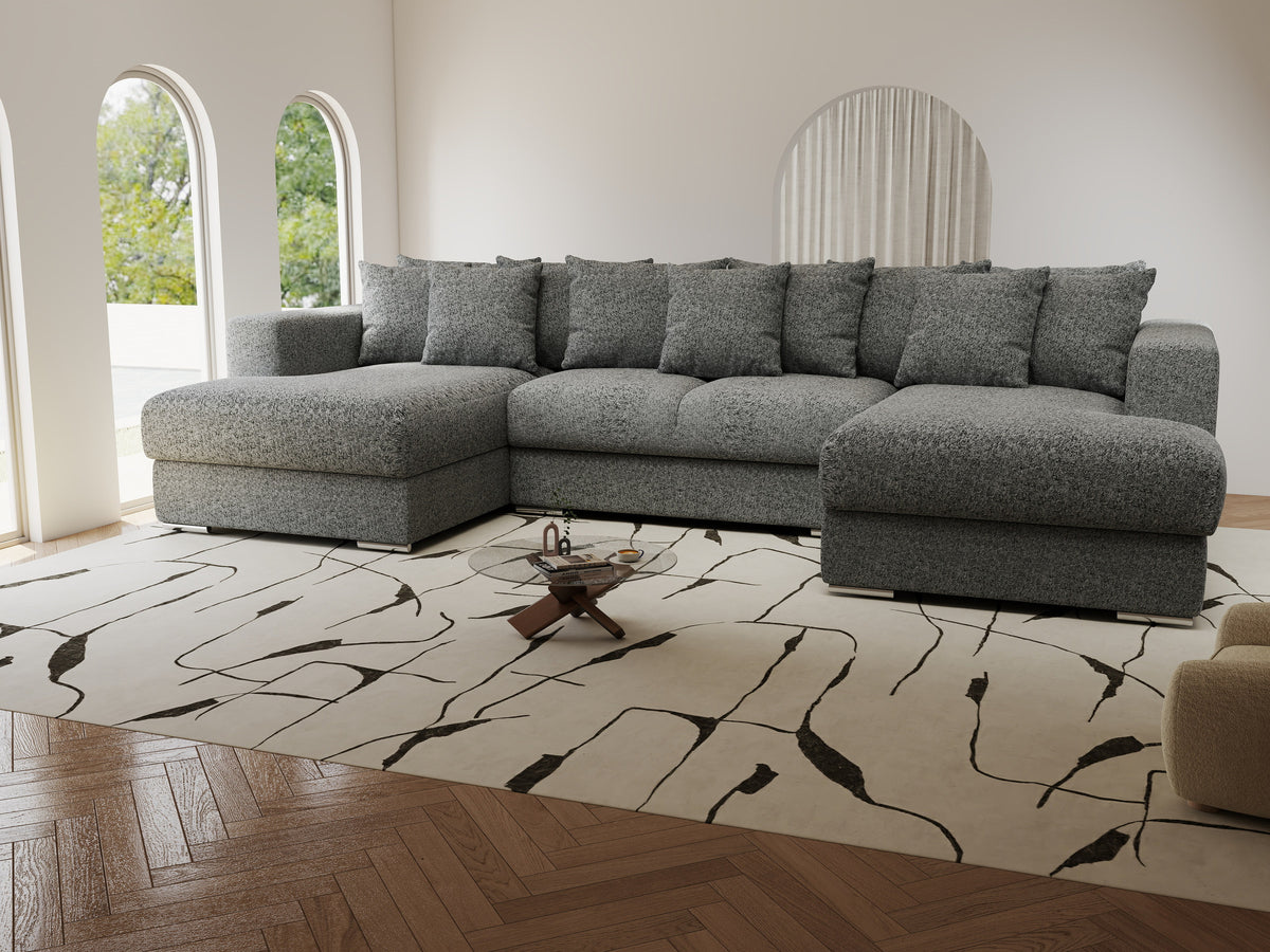 Colțar extensibil dumonde Gloria U Monte Gri 340x167 cm — imagine 5