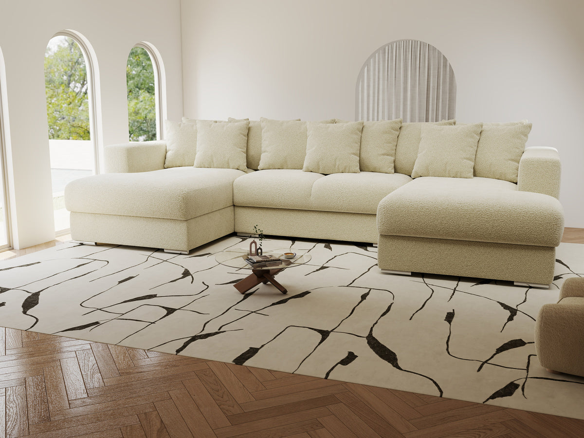 Colțar extensibil dumonde Gloria U Quelle Ivory 340x167 cm — imagine 5