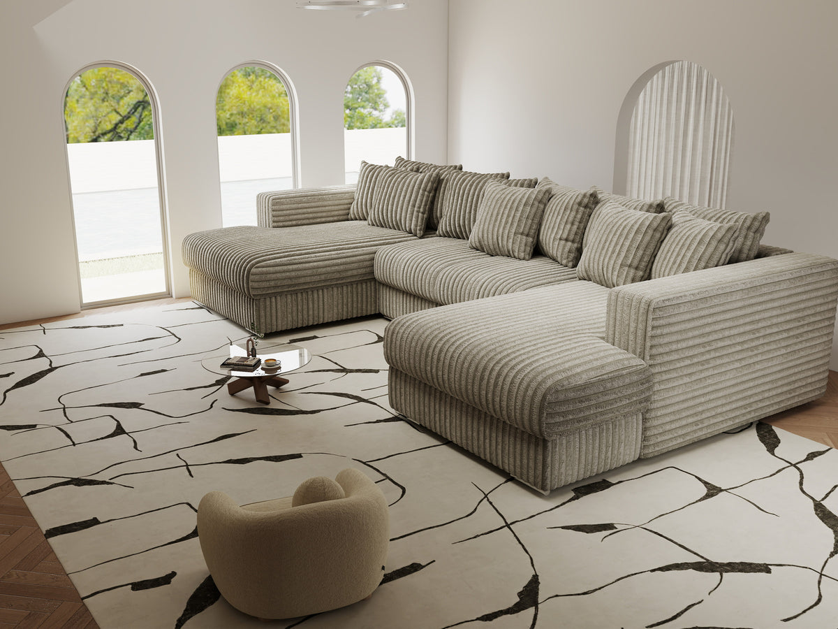 Colțar extensibil dumonde Gloria U Tilia Capucino 340x167 cm — imagine 5