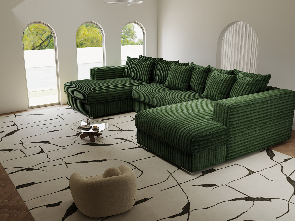 Colțar extensibil dumonde Gloria U Tilia Verde 340x167 cm — imagine 5