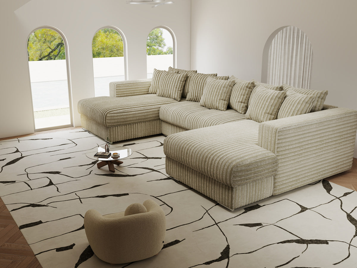Colțar extensibil dumonde Gloria U Tilia Bej 340x167 cm — imagine 5