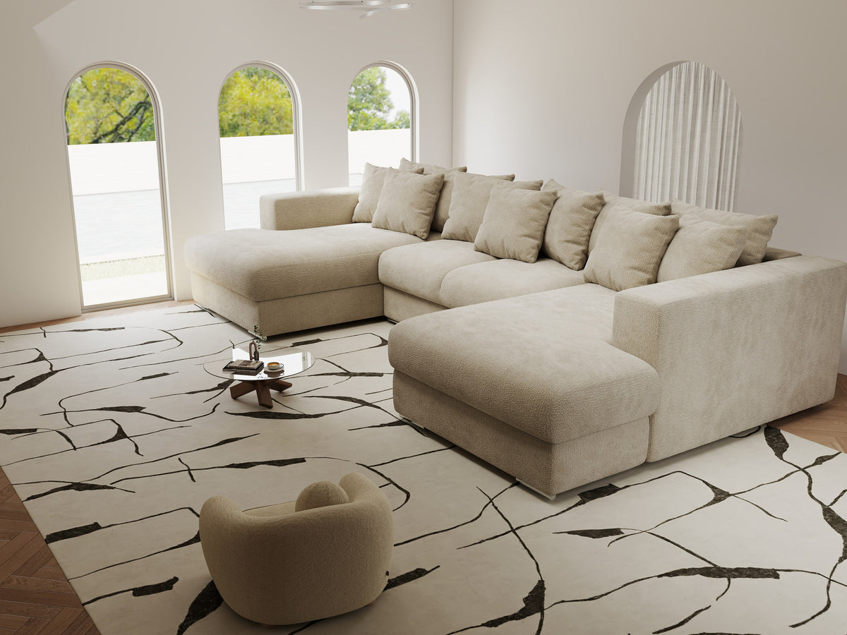 Colțar extensibil dumonde Gloria U Vibe Bej 340x167 cm — imagine 5