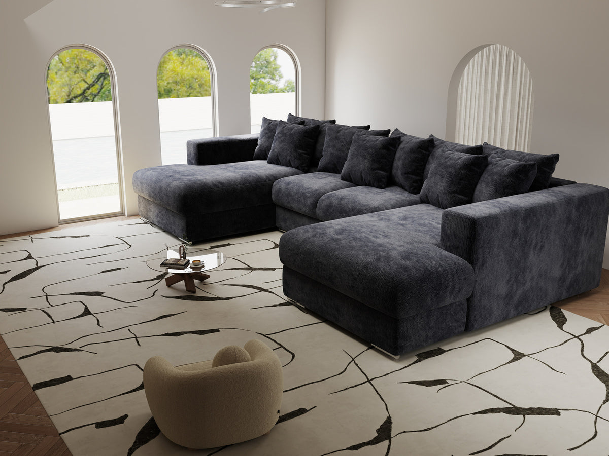 Colțar extensibil dumonde Gloria U Vibe Antracit 340x167 cm — imagine 5