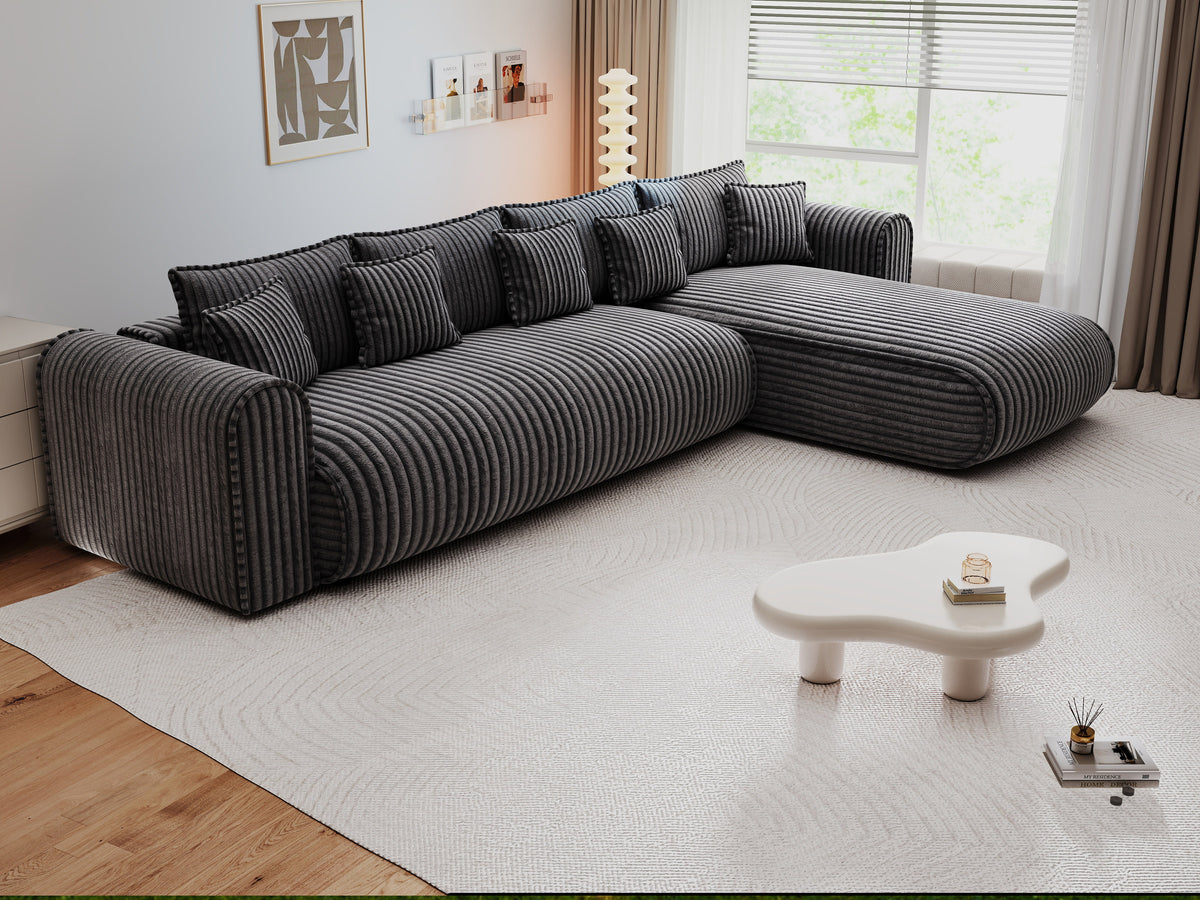Colțar extensibil dumonde cu ladă de depozitare Monaco XL Tilia Grafit II 340x185 cm — dreapta — imagine 6