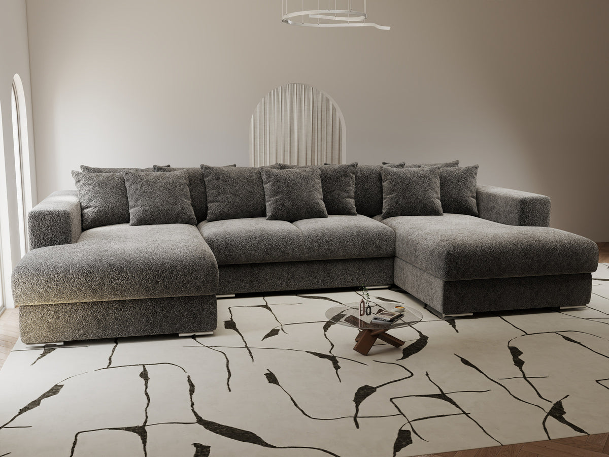 Colțar extensibil dumonde Gloria U Arena Grafit 340x167 cm — imagine 6